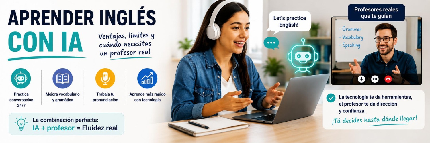 Student learning English with artificial intelligence